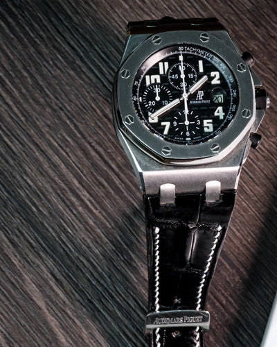 Bespoke Watch Strap in Black Crocodile