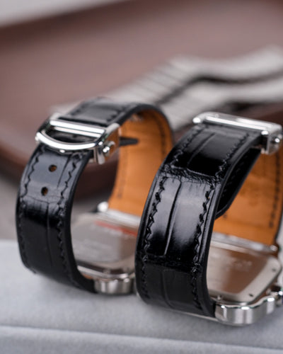 Bespoke Watch Strap in Black Crocodile