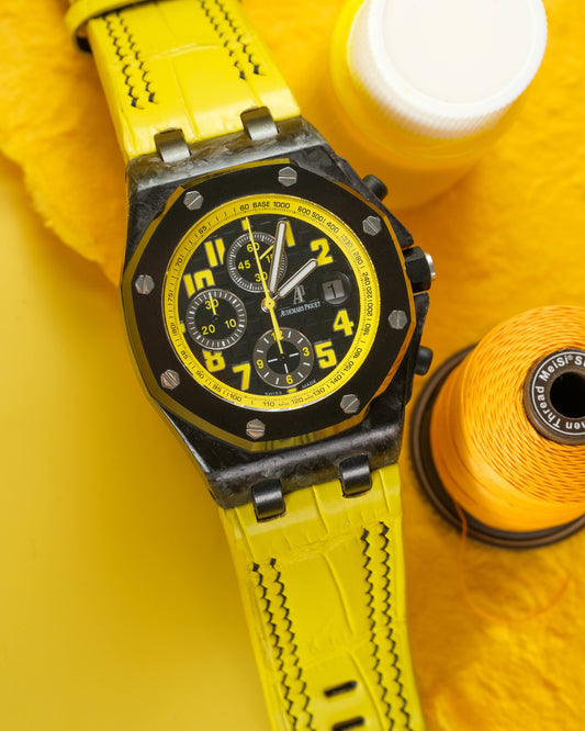 Bespoke Watch Strap in Yellow Crocodile
