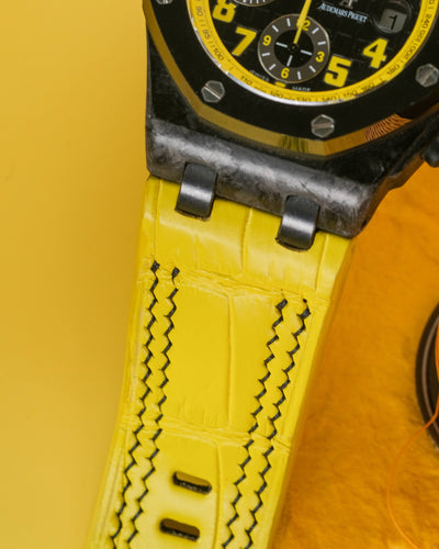 Bespoke Watch Strap in Yellow Crocodile