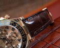 Bespoke Watch Strap in Chocolate Brown Crocodile