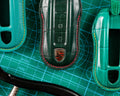 Bespoke Key Fob Covers in Emerald Green Crocodile & Nappa