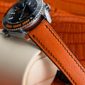 Bespoke Watch Strap in Orange Chevre