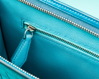Bespoke Clutch Bag in Miami Blue Crocodile
