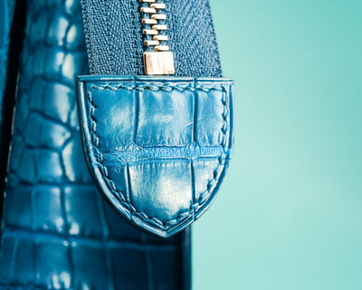 Bespoke Clutch Bag in Miami Blue Crocodile