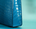 Bespoke Clutch Bag in Miami Blue Crocodile