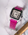 Bespoke Watch Strap in Fuchsia Pink Crocodile
