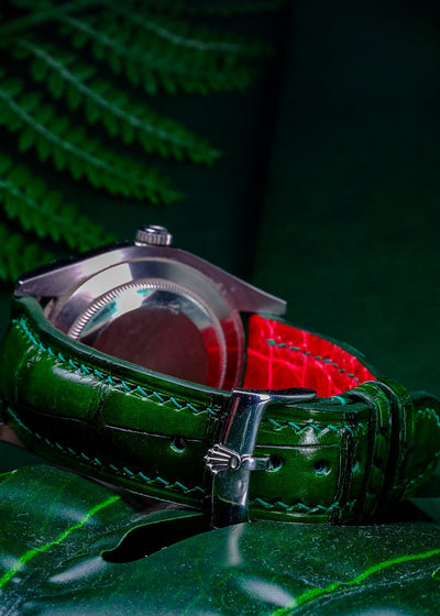 Bespoke Watch Strap in Pine Green Alligator