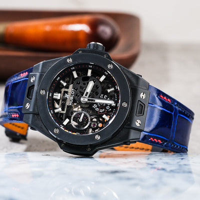 Bespoke Watch Strap in Electric Blue Crocodile