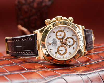 Bespoke Watch Strap in Chocolate Brown Crocodile