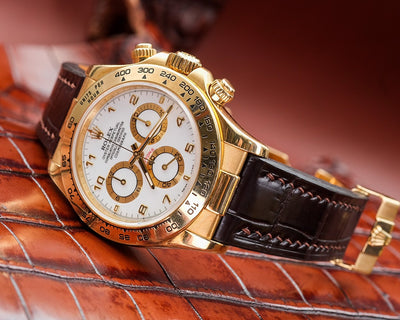Bespoke Watch Strap in Chocolate Brown Crocodile