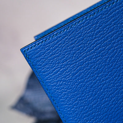Bespoke Bifold Wallet in Royal Blue Chèvre