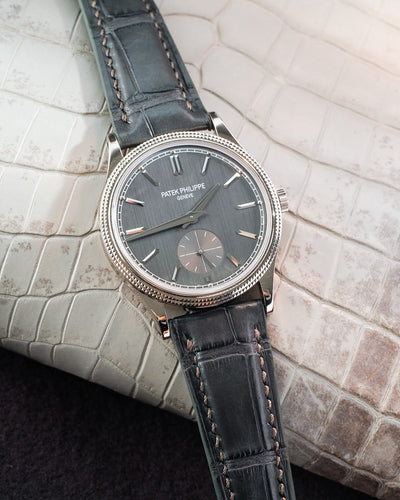Bespoke Watch Strap in Graphite Grey Alligator