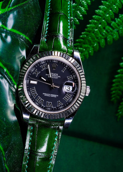 Bespoke Watch Strap in Pine Green Alligator