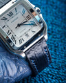 Bespoke Watch Strap in Navy Blue Crocodile