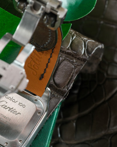 Bespoke Watch Strap in Juniper Green Alligator