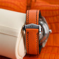 Bespoke Watch Strap in Orange Chevre