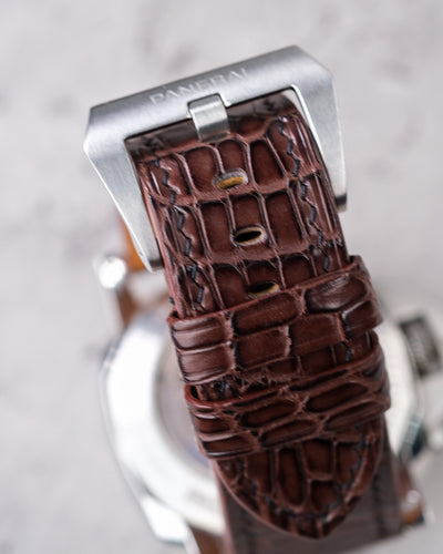 Bespoke Watch Strap in Reddish Brown Crocodile