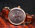 Bespoke Watch Strap in 2 Tone Dark Brown Crocodile