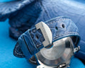 Bespoke Watch Strap in Baby Blue Himalayan Crocodile