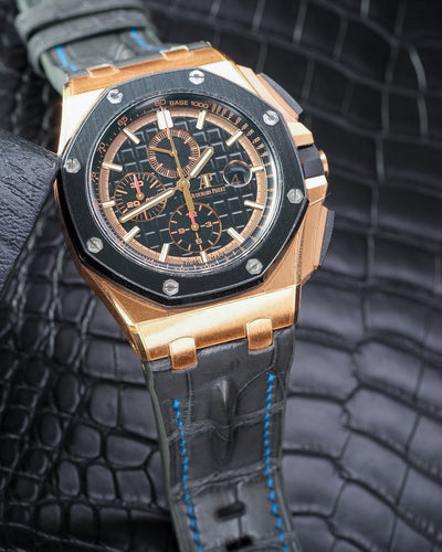 Bespoke Watch Strap in Graphite Grey Alligator