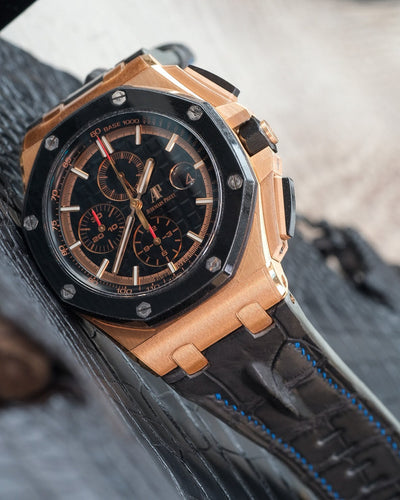 Bespoke Watch Strap in Graphite Grey Alligator