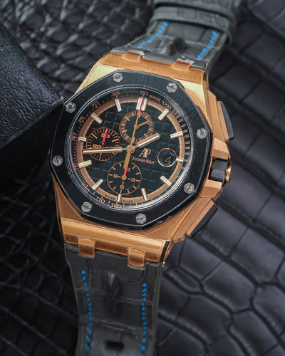 Bespoke Watch Strap in Graphite Grey Alligator