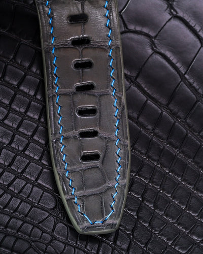 Bespoke Watch Strap in Graphite Grey Alligator