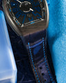 Bespoke Watch Strap in Tie Dye Blue Crocodile