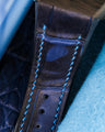 Bespoke Watch Strap in Tie Dye Blue Crocodile