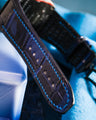 Bespoke Watch Strap in Tie Dye Blue Crocodile