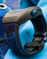 Bespoke Watch Strap in Tie Dye Blue Crocodile