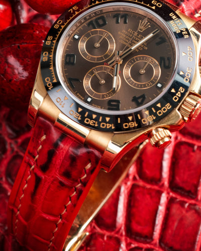 Bespoke Watch Strap in Red Himalayan Crocodile