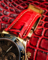 Bespoke Watch Strap in Red Himalayan Crocodile