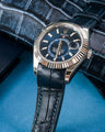 Bespoke Watch Strap in Navy Blue Crocodile