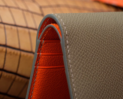 Bespoke Bifold Wallet in Taupe Epsom