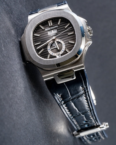Bespoke Watch Strap in Navy Blue Crocodile