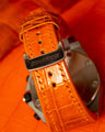Bespoke Watch Strap in Orange Himalayan Crocodile