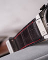 Bespoke Watch Strap in Charcoal Grey Crocodile