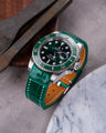 Bespoke Watch Strap in Emerald Green Crocodile