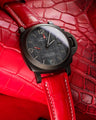 Bespoke Watch Strap in Ferrari Red Crocodile