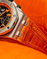 Bespoke Watch Strap in Orange Himalayan Crocodile