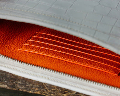 Bespoke Clutch Bag in Natural Himalayan Crocodile