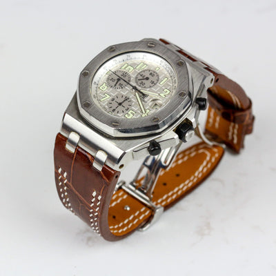 Bespoke Watch Strap in Brown Crocodile