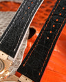 Bespoke Watch Straps in Natural & Orange Himalayan Crocodile