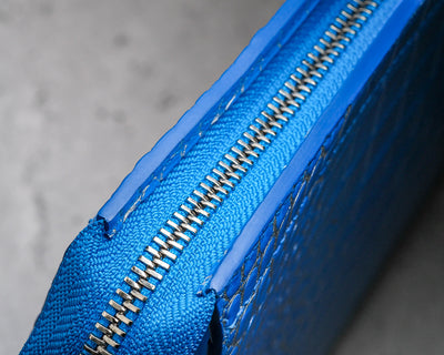 Bespoke Clutch Bag in 2 Tone Blue Silver Alligator