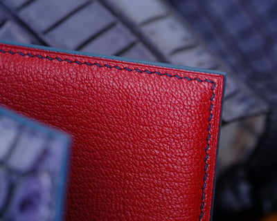 Bespoke Bifold Wallet in Grey Rubbed Off Crocodile