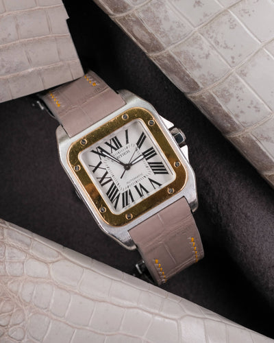Bespoke Watch Strap In Grey Crocodile