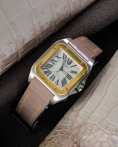 Bespoke Watch Strap In Grey Crocodile
