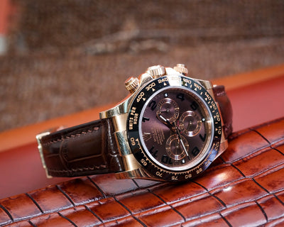 Bespoke Watch Strap in Chocolate Brown Crocodile